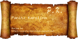 Panitz Karolina névjegykártya